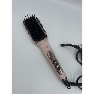 L'ange Hair Le Vite Ceramic Straightening Brush Blush Anti-Frizz Adjustable Heat